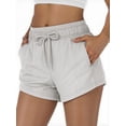 thumbnail image 2 of Sundazz Womens Sweat Shorts High Waisted Running Gym Workout Shorts Summer Casual Shorts with Pockets,White-Floral,M, 2 of 9