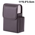 thumbnail image 1 of Caja de cigarrillos deslizante de cuero PU, caja de cigarrillos de acero inoxidable con soporte para encendedor y presilla para cinturón para hombres y mujeres, Unisex Xemadio 222698-2, 1 of 9