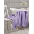 thumbnail image 3 of MyOwn Ultra Soft 6 Pack Cotton Towel Set, Contains 2 Bath Towels 28x55 inch, 2 Hand Towels 16x24 inch & 2 Wash Coths 12x12 inch, Ideal for Everyday use, Compact & Lightweight - Purple, 3 of 6