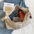 thumbnail image 4 of Women  Quilted Tote Bag Casual Puffy Satchel Bag Lightweight Shopping Bag, 4 of 9