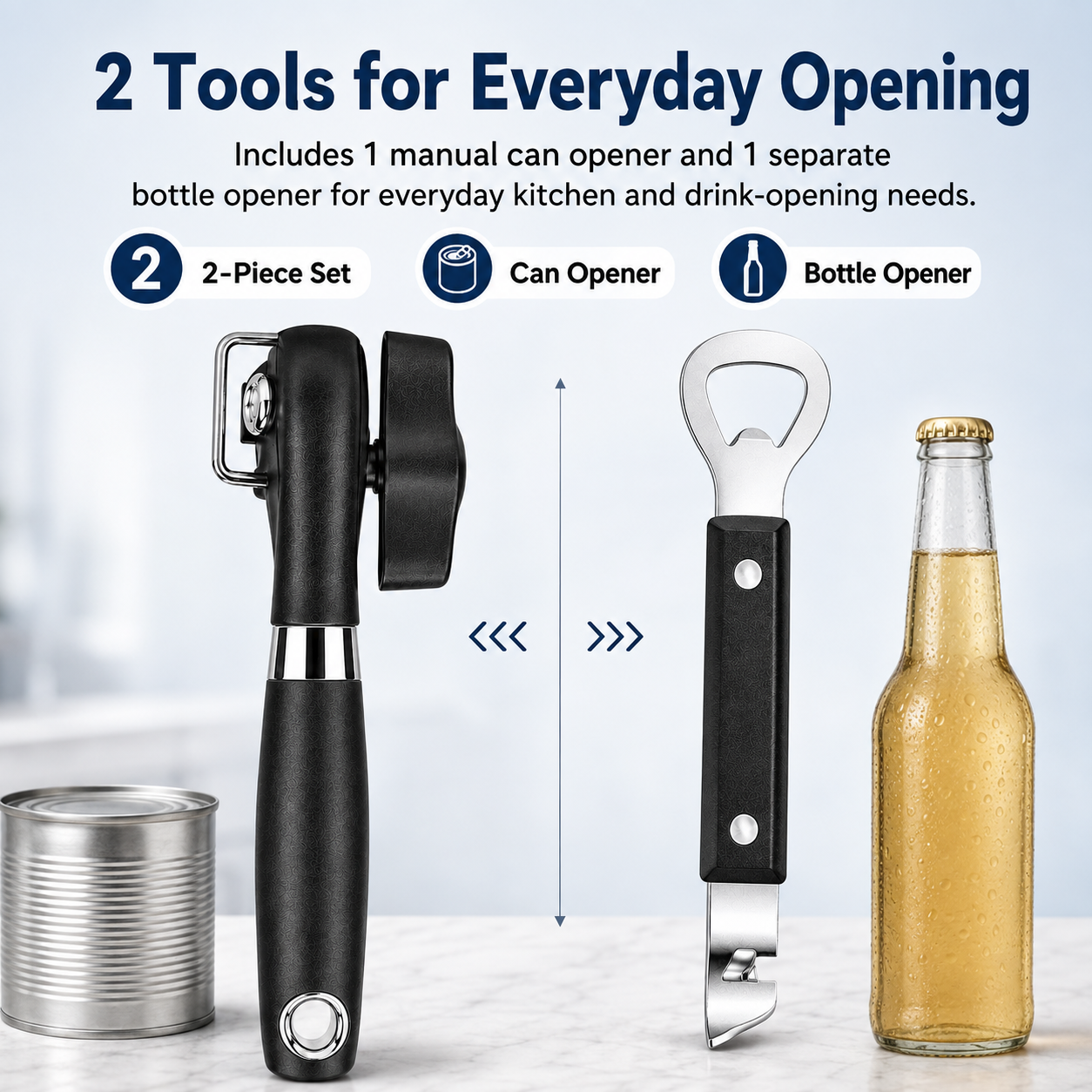 NIUTA 2-Piece Manual Can Opener and Bottle Opener Set photo 7
