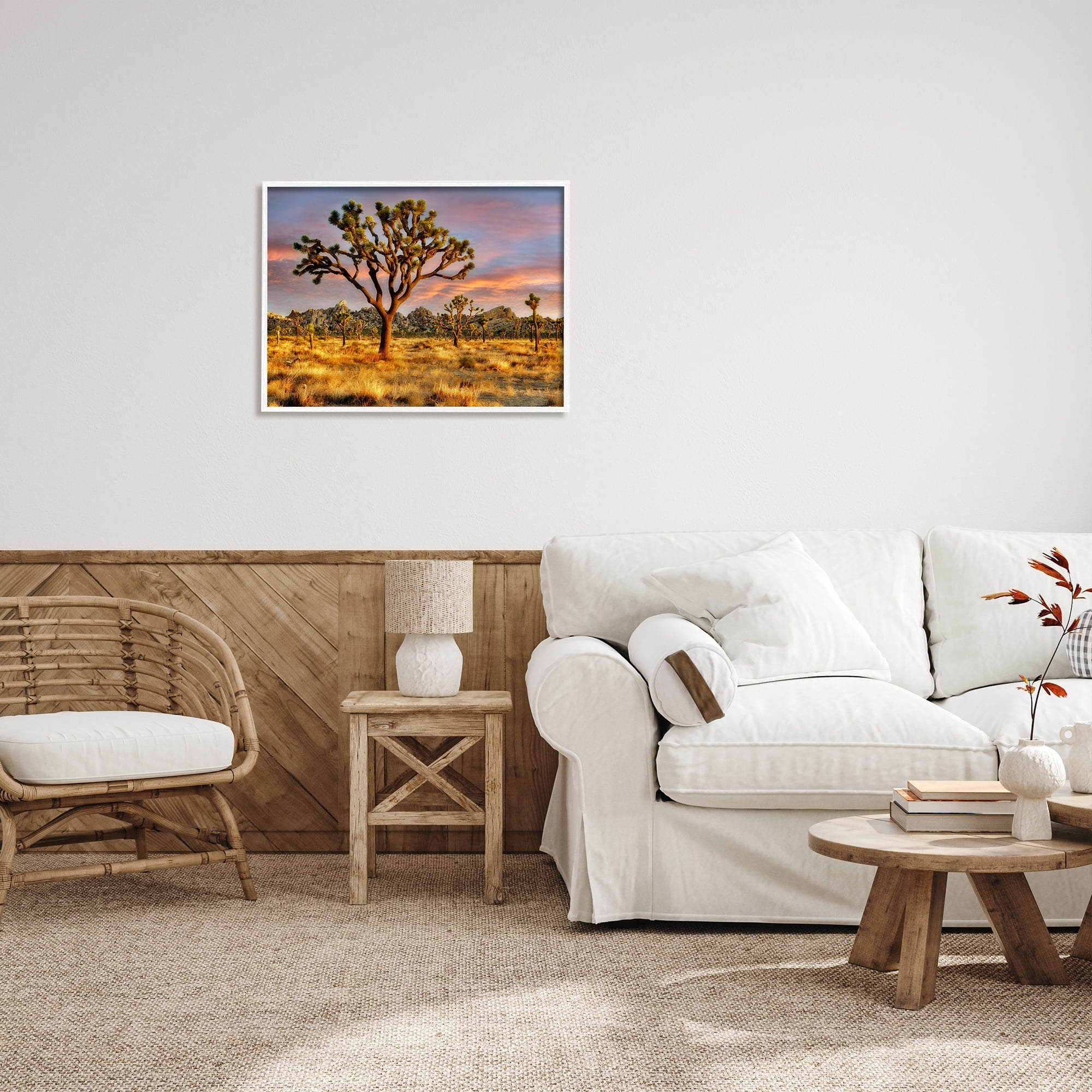 Stupell Industries Savanna Trees Photography Nature Photography White Framed Art Print Wall Art, 30 x 24