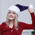 thumbnail image 5 of Personalized Sequin Santa Hat for Adults, Red Glitter Christmas Party Hat, Xmas Halloween New Year Holiday Headwear, 5 of 5
