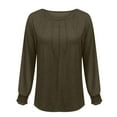 thumbnail image 6 of Darzheoy Womens Tops Loungewear Pleated Solid Color Pullover Long Sleeve Comfortable T-Shirt Thermal Casual Loose Blouses, 6 of 6