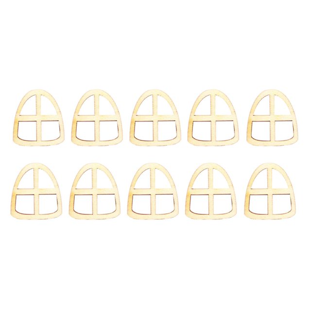Decoración De Hadas De Adornos arte De Del Semiellipse De 10pcs Gloria Ventanas de hadas de madera