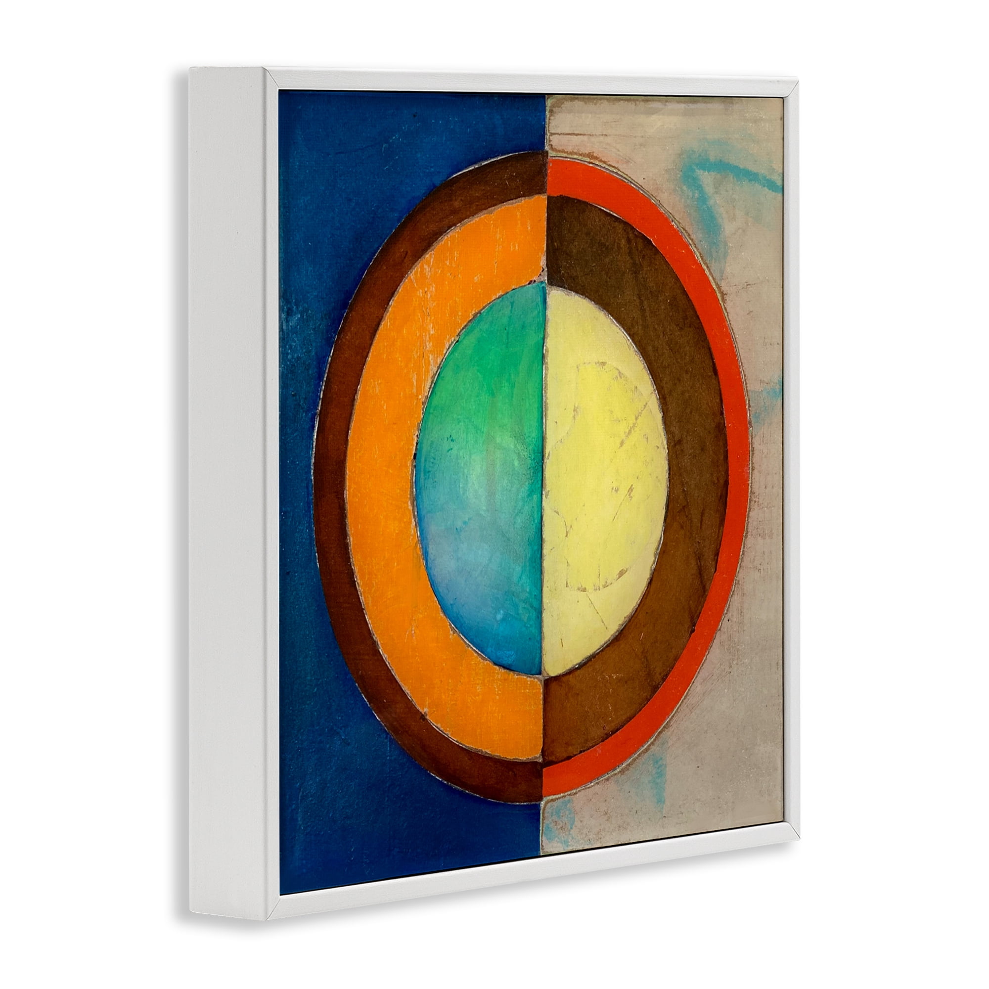 Stupell Industries Bright Vertical Circle Symmetry White Framed Giclee Art, design by Matthew Finger