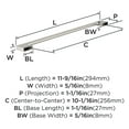 thumbnail image 4 of Amerock Cityscape 10-1/16 inch (256mm) Center-to-Center Satin Nickel Cabinet Pull - 10 Pack, 4 of 5