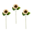 thumbnail image 2 of Ramo de 3 girasoles artificiales, flores silvestres falsas, flores artificiales para exteriores champán, 2 of 9