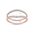 thumbnail image 4 of 1/4 ct t.w Round Cut Lab Created Moissanite Diamond Curved Ring Guard Enhancer For Women In 14K Rose Gold Over Sterling Silver(D Color, VVS1 Clarity 0.25 Cttw)-5, 4 of 6