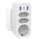 thumbnail image 1 of Adaptador de Enchufe 6 en 1 de 4000W/16A con USB-C PD 20W y 3 Puertos USB Sin Cable Compacto para Viaje, 1 of 7