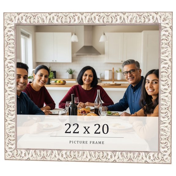 22x20 Frame White Real Wood Picture Frame Width 1.5 inches | Interior Frame Depth 0.5 inches |