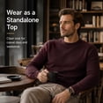 thumbnail image 5 of AZoiNM Men's Crewneck Sweater, Lightweight Soft Knit Pullover Sweater, Long Sleeve Casual Classic Ribbed Trim Sweater for Fall Winter, 5 of 7