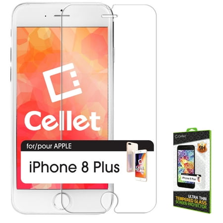 Cellet Premium Tempered Glass Screen Protector for Apple iPhone 8 Plus, 7 Plus, 6S Plus, 6 Plus (0.3mm)