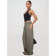 thumbnail image 6 of Low Rise Baggy Pants for Women Adjustable Waisted Wide Leg Boyfriend Pants Vintage Straight Loose Trousers Dark Gray S, 6 of 9