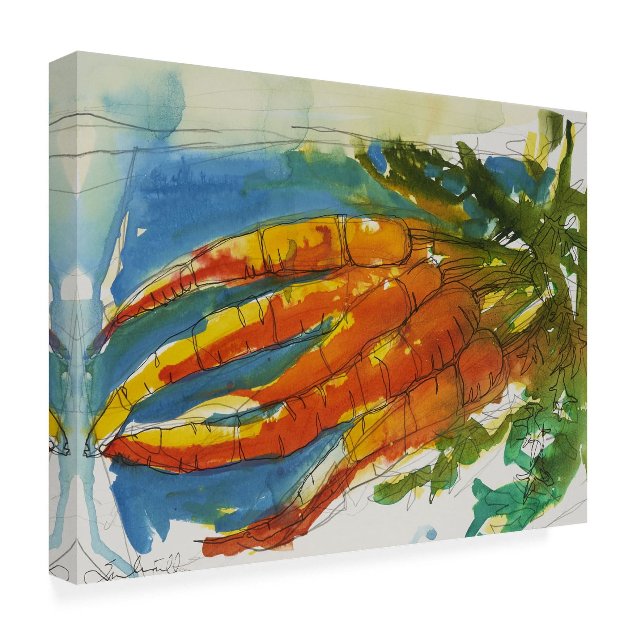 Canvas Wall Art - Erin McGee Ferrell 'Fresh Carrots II' Wall Art for Living Room, Bedroom, or Office Décor by Trademark Fine Art - 47 x 35 Inches