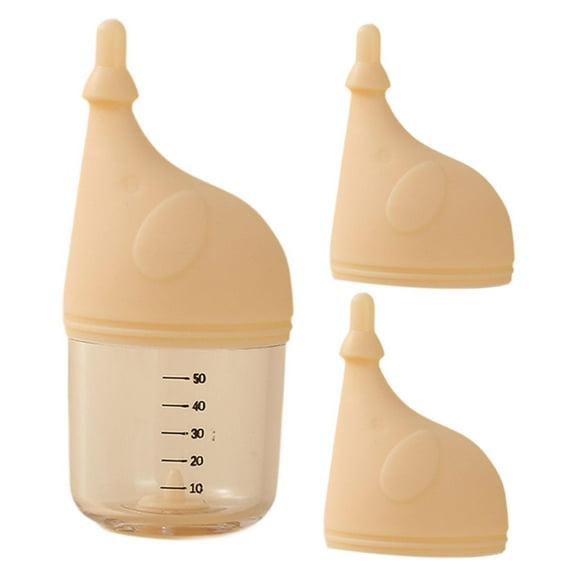 Fzaqwen Kitten Bottle Feeding Kit Nursing Bottle 1.7oz Pet Feeder Anti Chocking Portable Orange Yellow