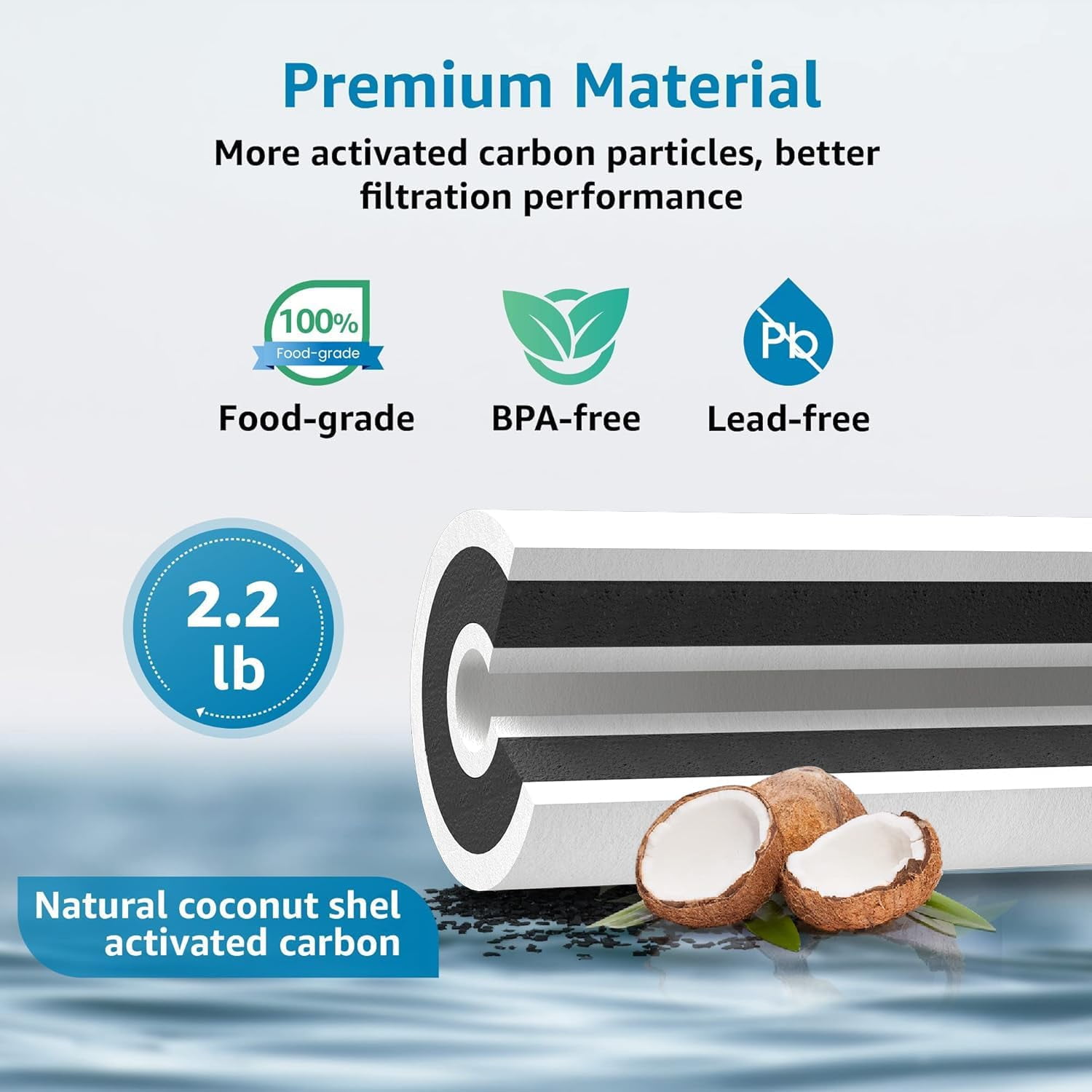 AQUACREST FXHTC 5 Micron 10" x 4.5" Whole House Water Filter, Replacement for GE FXHTC, GXWH40L, American Plumber W10-PR, W10-BC, Culligan RFC-BBSA, GXWH35F, W50PEHD, Pack of 1