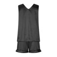 thumbnail image 5 of Feancey Womens 2 Piece Short Sets Satin Silk Cami Pjs Two Piece Outfit Summer Sleeveless V Neck Tank Tops and Ruffled Shorts Matching Lounge Set Black S, 5 of 7