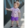 thumbnail image 5 of BemeyourBBs Toddler Baby Boy Mardi Gras Outfit Carnival Clothes Printed Short Sleeve Button Down Shirt and Shorts Set Summer Clothes, 5 of 9
