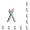 thumbnail image 2 of Guantes sin dedos Inteprter para niña gris claro 10Conjunto, 2 of 6