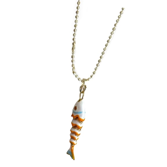 WINDLAND Trendy Sea Inspired Jewelry Fish Charm Necklace 6 Color Copper Collarbone Chain