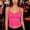 Hot Pink, variant on Women's Lace Trim Spaghetti Strap Cami Top Underwire Bust Support Sheer Slim Crop Tank Summer Vacation Layering Top Yellow