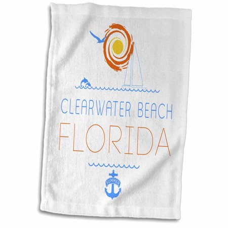 3dRose Clearwater Beach  Florida decorative text  images. Summer joy - Towel  15 by 22-inch (twl_311542_1)