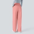 thumbnail image 5 of Wide Leg Pants for Women Stretchy Pull On Work Pants High Waisted Business Casual Trousers Slacks with Pockets Pink 2XL, 5 of 5