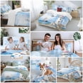 thumbnail image 5 of 3 Piece Nautical Blue Duvet Cover Set Queen Size,Microfiber Comforter/Quilt Cover with Corner Ties and 2 Pillowcases,Lighthouse Ocean Sailboat Summer Painting All Season Bedding with Zipper Closure, 5 of 8