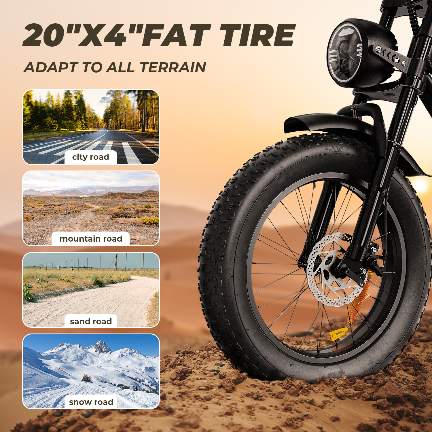Ebikes for Adults, 1500W Motor, 33MPH & 40/75 Miles, 48V 15.6Ah Removable Battery, 7-Speed & 3 Modes, 20'' All-Terrain Fat Tires for Snow Off-Road Commuter Mountain E-Bike
