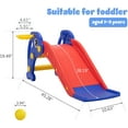 thumbnail image 2 of Best Gift for Kids! Toddler Slide, Dolphin Play Slide for Outdoor and Indoor, Freestanding Climber Playset with Basketball Hoop, Ball and Ladder, Red and Blue, 2 of 8