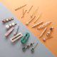 thumbnail image 1 of 20 pinzas para el cabello hechas a mano con perlas y resina acrílica en forma de mármol y diamantes de imitación geométricos, elegantes accesorios para el cabello dorados, regalos para mujeres y niñas Rojo Verde, 1 of 5