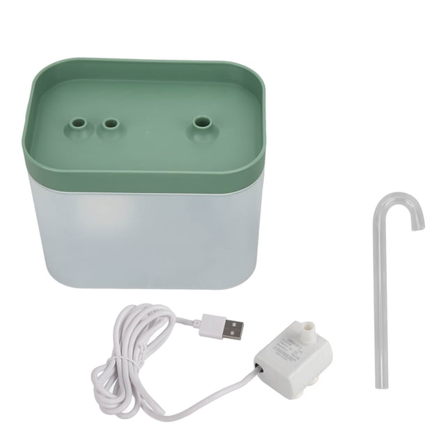 Fuente de agua para gatos de 1,5 l, silenciosa, automática, con circulación, impermeable, con boquilla en forma de codo, transparente, color turquesa.