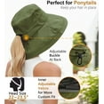 thumbnail image 3 of Sun Hats for Women, Wide Brim Waterproof Bucket Hat, Summer Beach Packable Ponytail Hat,UPF 50+ UV Protection, 3 of 7