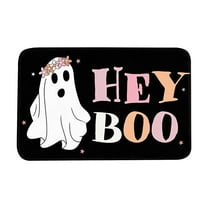 Uanit Hey Boo Ghost Doormat 15.7" x 23.6" Halloween Ghost Mat Non-Slip and Washable Doormat Rubber Back Door Mat Rugs for Indoor Outdoor Cute Ghost Pattern