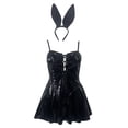 thumbnail image 2 of Gibobby Conjunto de lencería Sexy Ropa Interior Mujer Lenceria Sexy de Encaje Sexy Pijama para Mujer Ropa Interior(Negro, G), 2 of 5