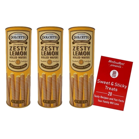 Baked Creme-Filled Rolled Wafers | Zesty Lemon Flavor - pack of 3 (3 Ounces)   MerlinsMart Zine | Dolcetto
