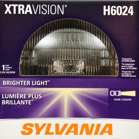 Faro delantero SYLVANIA H6024 XtraVision Sealed Beam redondo de 7 pulgadas