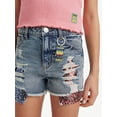 thumbnail image 6 of Spongebob X Justice Girls Sequin Denim Short, Sizes 6-18, Slim & Plus, 6 of 7