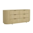 thumbnail image 6 of Olivia Modern 71.3 Double Dresser with 6 Drawers in Natural Oak and Gold, 6 of 10