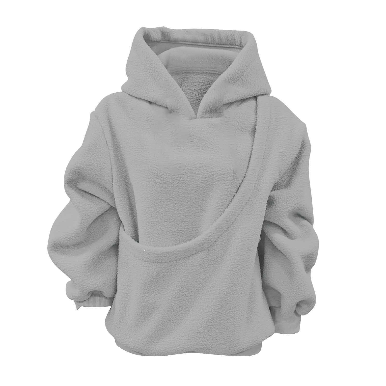 Boys Girls Dog Pouch Hoodies Fuzzy Dog Carrying Hoodie Long Sleeve Pullover Dog Pocket Hoodie Fall Clothes 9-10 Years