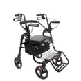 thumbnail image 6 of KMINA - Rollator Wheelchair Combo Narrow, 2 in 1 Rollator Walker & Transport Chair Black, 6 of 7