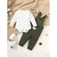 thumbnail image 3 of 12 Months Baby Boys Clothes 18 Months Boys 2PCS Outfits Set Toddler Boys Long Sleeve Top Overall Pants Set White, 3 of 7