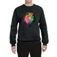 thumbnail image 2 of Lion Paint Art Splatter Abstract Art Animal Lover Unisex Crewneck Graphic Sweatshirt, Black, Small, 2 of 3