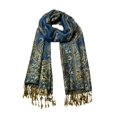 thumbnail image 4 of Paisley Jacquard Scarf Womens Fashion Shawl Long Soft Accent Wrap In Blue/Gold, 4 of 4