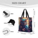 thumbnail image 3 of Easygdp Colorful Feather Owl Bolsa Tote para Mujer, Bolso de Hombro para Trabajo, Playa, Viajes, Compras y Supermercado, 3 of 7