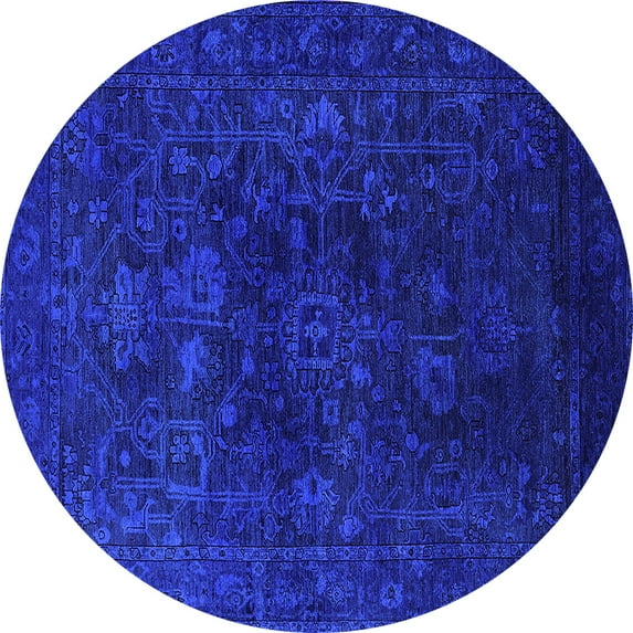 Ahgly Company Indoor Round Persian Purple Bohemian Area Rugs, 4' Round