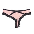 thumbnail image 1 of Gibobby Pantys para Mujer Bragas de seda de hielo para mujer, bragas transpirables transparentes , pantalones sexys de encaje de encaje(Rosa， S), 1 of 3