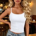 thumbnail image 2 of COMVALUE Tank Tops for Women Square Neck Spaghetti Strap Double Lined Y2K Going Out Camisole Top White One Size, 2 of 9