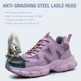 thumbnail image 4 of Chaussures de Protection pour Femmes Hommes Espadrilles de Travail Mode Chaussures de Sécurité Anti-Écrasement Anti-Perforation Chaussures Indestructibles Bottes de Travail, 4 of 5